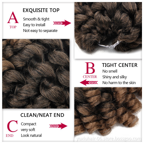 jamaican bounce curl crochet hair extension braiding hair grey wand curly crotchet hair
